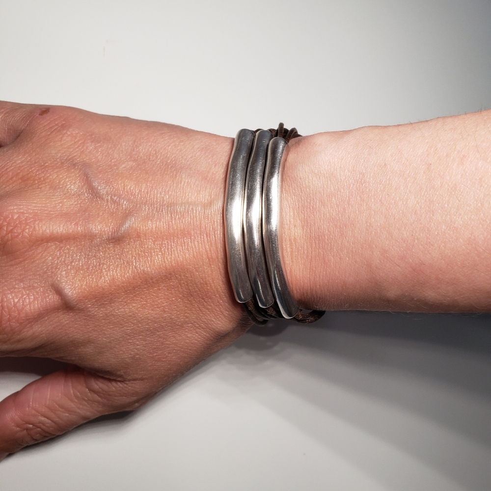 UNOde50 Brown Leather Bracelet From Spain